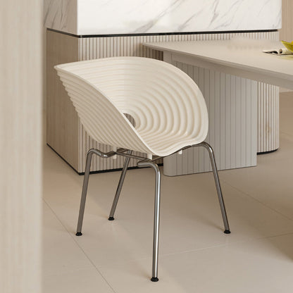 Silla de comedor interior con base metálica de plástico industrial para el hogar