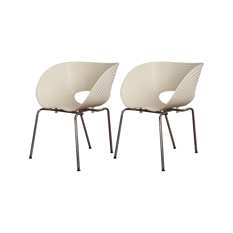 Silla de comedor interior con base metálica de plástico industrial para el hogar