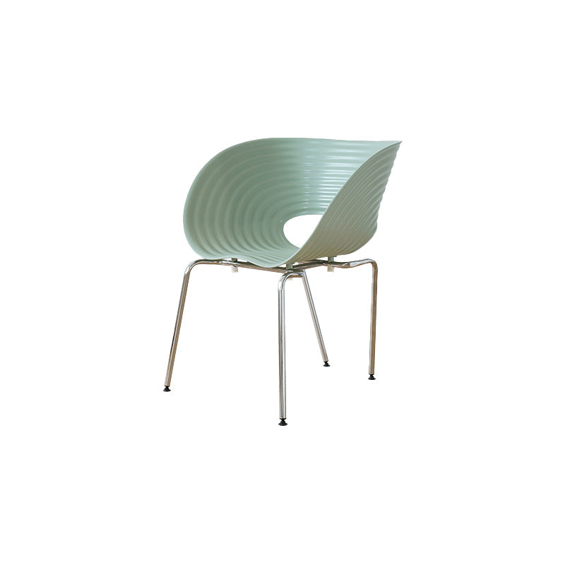 Silla de comedor interior con base metálica de plástico industrial para el hogar