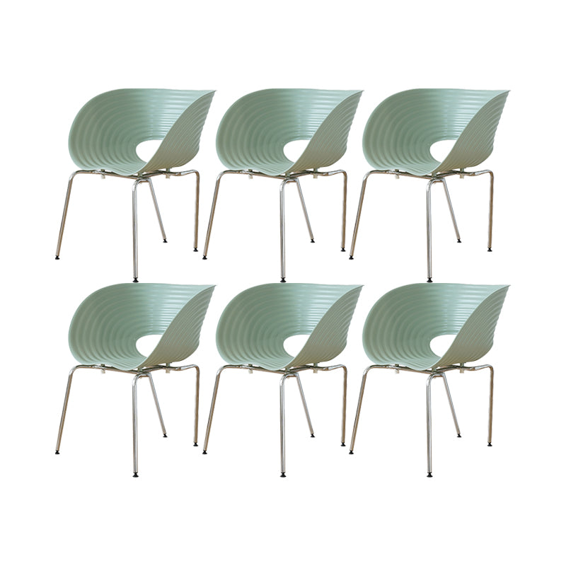Silla de comedor interior con base metálica de plástico industrial para el hogar
