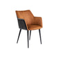 Faux Leather Arm Chair Metal Base Indoor Dining Chair for Dining Room Brown 1 Piece Clearhalo 'Dining Chairs' 'Dining Tables & Seating' 'dining_chair' 'furn' 'furn_dining_chair' 'Furniture' 'Kitchen & Dining Furniture' 6956098