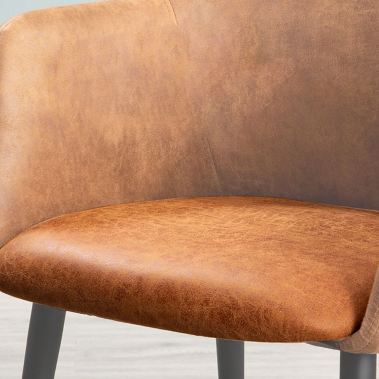 Faux Leather Arm Chair Metal Base Indoor Dining Chair for Dining Room Clearhalo 'Dining Chairs' 'Dining Tables & Seating' 'dining_chair' 'furn' 'furn_dining_chair' 'Furniture' 'Kitchen & Dining Furniture' 6956100