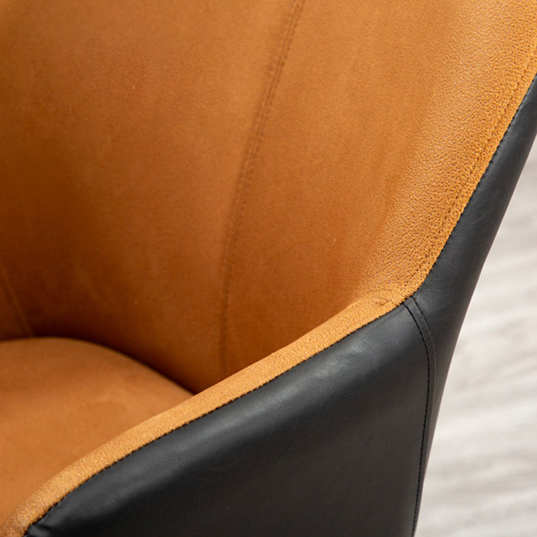Faux Leather Arm Chair Metal Base Indoor Dining Chair for Dining Room Clearhalo 'Dining Chairs' 'Dining Tables & Seating' 'dining_chair' 'furn' 'furn_dining_chair' 'Furniture' 'Kitchen & Dining Furniture' 6956102