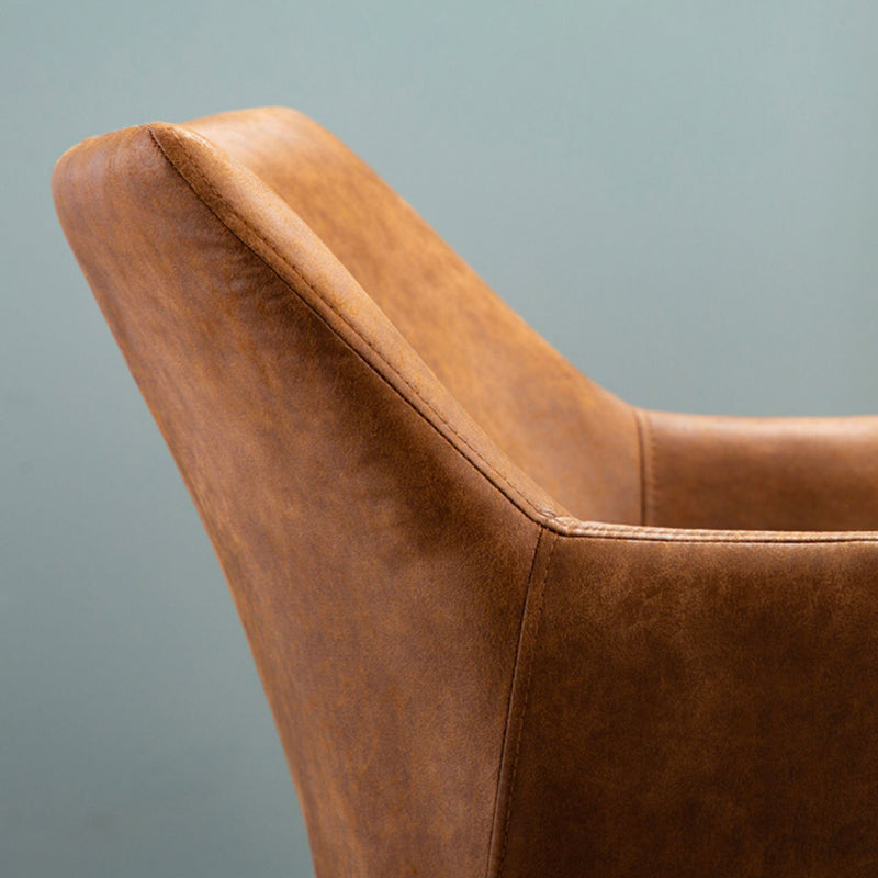 Faux Leather Arm Chair Metal Base Indoor Dining Chair for Dining Room Clearhalo 'Dining Chairs' 'Dining Tables & Seating' 'dining_chair' 'furn' 'furn_dining_chair' 'Furniture' 'Kitchen & Dining Furniture' 6956104