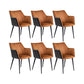Faux Leather Arm Chair Metal Base Indoor Dining Chair for Dining Room Brown 6 Piece Set Clearhalo 'Dining Chairs' 'Dining Tables & Seating' 'dining_chair' 'furn' 'furn_dining_chair' 'Furniture' 'Kitchen & Dining Furniture' 6956105