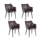 Faux Leather Arm Chair Metal Base Indoor Dining Chair for Dining Room Dark Coffee 4 Piece Set Clearhalo 'Dining Chairs' 'Dining Tables & Seating' 'dining_chair' 'furn' 'furn_dining_chair' 'Furniture' 'Kitchen & Dining Furniture' 6956110