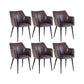 Faux Leather Arm Chair Metal Base Indoor Dining Chair for Dining Room Dark Coffee 6 Piece Set Clearhalo 'Dining Chairs' 'Dining Tables & Seating' 'dining_chair' 'furn' 'furn_dining_chair' 'Furniture' 'Kitchen & Dining Furniture' 6956111
