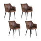 Faux Leather Arm Chair Metal Base Indoor Dining Chair for Dining Room Light Coffee 4 Piece Set Clearhalo 'Dining Chairs' 'Dining Tables & Seating' 'dining_chair' 'furn' 'furn_dining_chair' 'Furniture' 'Kitchen & Dining Furniture' 6956115