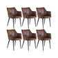 Faux Leather Arm Chair Metal Base Indoor Dining Chair for Dining Room Light Coffee 6 Piece Set Clearhalo 'Dining Chairs' 'Dining Tables & Seating' 'dining_chair' 'furn' 'furn_dining_chair' 'Furniture' 'Kitchen & Dining Furniture' 6956116