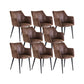 Faux Leather Arm Chair Metal Base Indoor Dining Chair for Dining Room Light Coffee 8 Piece Set Clearhalo 'Dining Chairs' 'Dining Tables & Seating' 'dining_chair' 'furn' 'furn_dining_chair' 'Furniture' 'Kitchen & Dining Furniture' 6956117