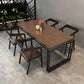 Industrial Rectangle Wood Dining Table 1/5/7 Pieces Dining Set for Barbecue Shop 5 Pieces: Table, 4 Brown Chairs Clearhalo 'Dining Room Sets' 'Dining Tables & Seating' 'dining_room_set' 'furn' 'furn_dining_room_set' 'Furniture' 'Kitchen & Dining Furniture' 6956266