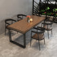 Industrial Rectangle Wood Dining Table 1/5/7 Pieces Dining Set for Barbecue Shop 5 Pieces: Table, 4 Dark Brown Chairs Clearhalo 'Dining Room Sets' 'Dining Tables & Seating' 'dining_room_set' 'furn' 'furn_dining_room_set' 'Furniture' 'Kitchen & Dining Furniture' 6956270