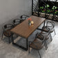 Industrial Rectangle Wood Dining Table 1/5/7 Pieces Dining Set for Barbecue Shop 7 Pieces: Table, 6 Light Brown Chairs Clearhalo 'Dining Room Sets' 'Dining Tables & Seating' 'dining_room_set' 'furn' 'furn_dining_room_set' 'Furniture' 'Kitchen & Dining Furniture' 6956271