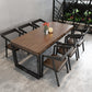 Industrial Rectangle Wood Dining Table 1/5/7 Pieces Dining Set for Barbecue Shop 7 Pieces: Table, 6 Brown Chairs Clearhalo 'Dining Room Sets' 'Dining Tables & Seating' 'dining_room_set' 'furn' 'furn_dining_room_set' 'Furniture' 'Kitchen & Dining Furniture' 6956276