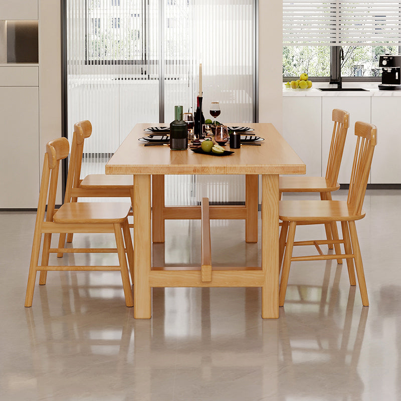 Modern Rectangle Wood Dining Table 1/4/5 Pieces Dining Set  for Living Room