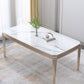 Nordic 1/2/5/7 Pieces Furniture Stone Rectangle Dining Table Set in White