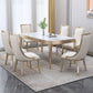 Nordic 1/2/5/7 Pieces Furniture Stone Rectangle Dining Table Set in White