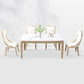 Nordic 1/2/5/7 Pieces Furniture Stone Rectangle Dining Table Set in White