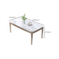 Nordic 1/2/5/7 Pieces Furniture Stone Rectangle Dining Table Set in White
