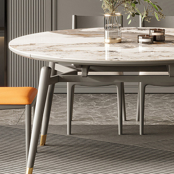 Dining Room Dinner Table Extendable 4 Legs Kitchen Dining Table Clearhalo 'Dining Tables & Seating' 'Dining Tables' 'dining_table' 'furn' 'furn_dining_table' 'Furniture' 'Kitchen & Dining Furniture' 6956470