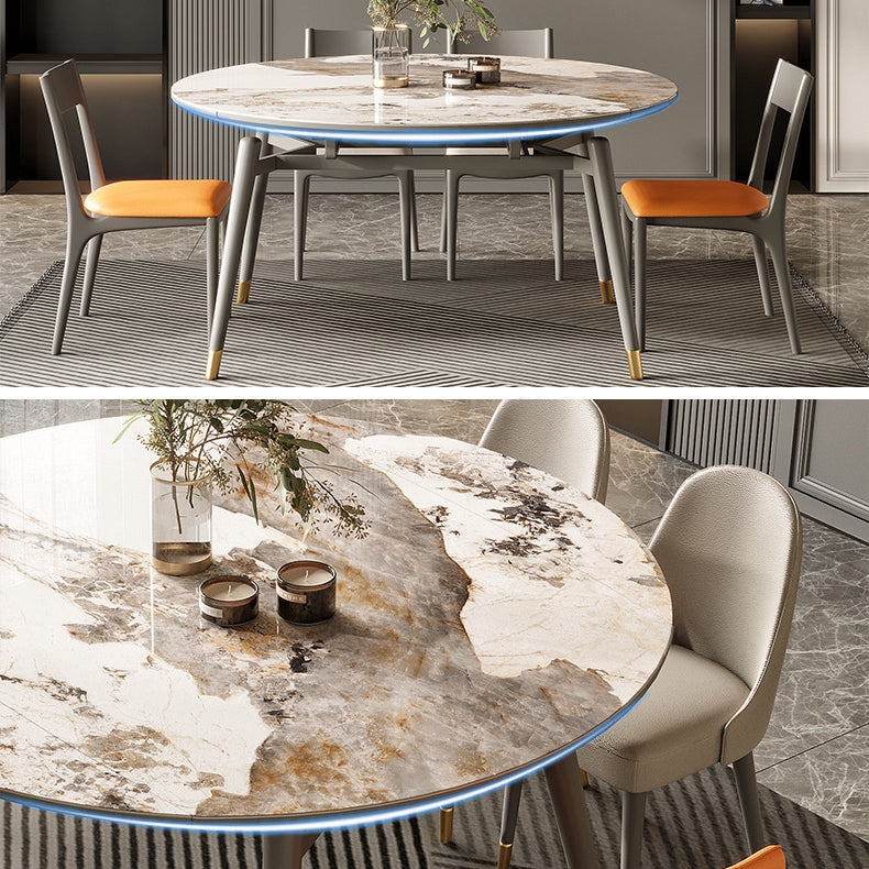 Dining Room Dinner Table Extendable 4 Legs Kitchen Dining Table Clearhalo 'Dining Tables & Seating' 'Dining Tables' 'dining_table' 'furn' 'furn_dining_table' 'Furniture' 'Kitchen & Dining Furniture' 6956475