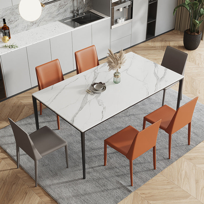 Dining Room Dinner Kitchen Table Rectangle 4 Legs Dining Table Clearhalo 'Dining Tables & Seating' 'Dining Tables' 'dining_table' 'furn' 'furn_dining_table' 'Furniture' 'Kitchen & Dining Furniture' 6956482