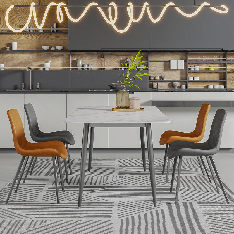 Moderne eetkamer diner keukentafel 4 poten stenen eettafel
