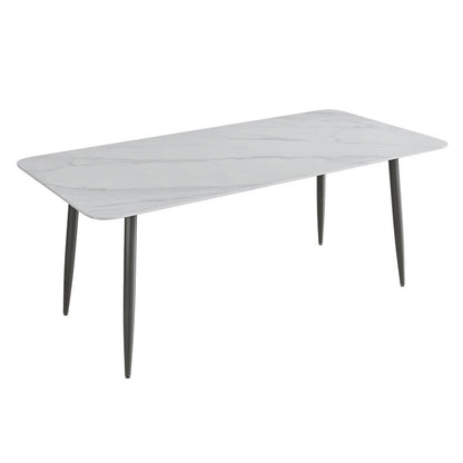 Moderne eetkamer diner keukentafel 4 poten stenen eettafel