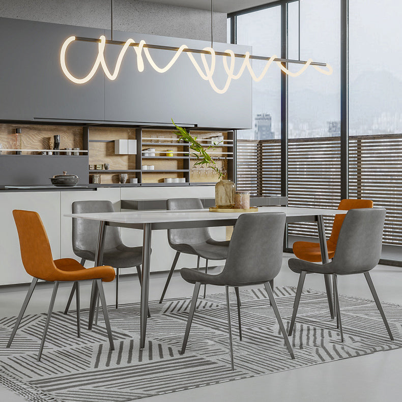 Moderne eetkamer diner keukentafel 4 poten stenen eettafel