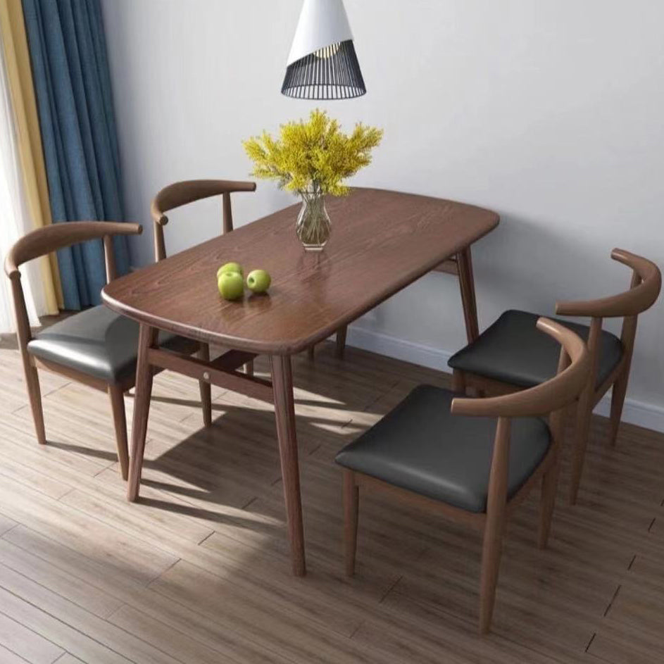 Eetterkamer diner keukentafel ovaal houten 4 poten eettafel