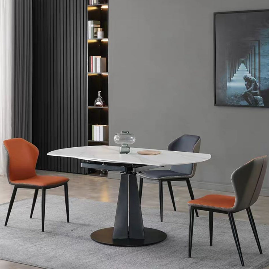Modern Style Extendable Table Pedestal Dining Table for Kitchen Clearhalo 'Dining Tables & Seating' 'Dining Tables' 'dining_table' 'furn' 'furn_dining_table' 'Furniture' 'Kitchen & Dining Furniture' 6956570