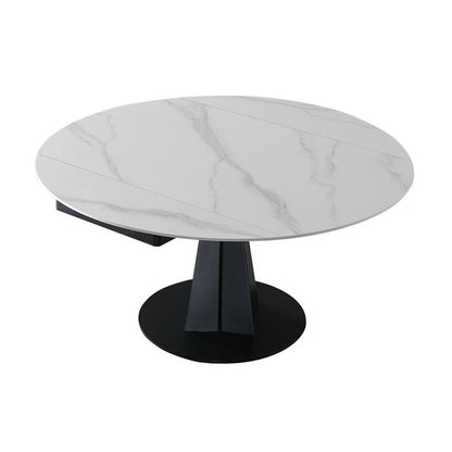 Modern Style Extendable Table Pedestal Dining Table for Kitchen Without Chairs Clearhalo 'Dining Tables & Seating' 'Dining Tables' 'dining_table' 'furn' 'furn_dining_table' 'Furniture' 'Kitchen & Dining Furniture' 6956572