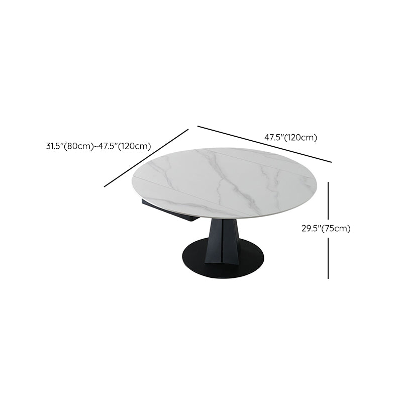 Modern Style Extendable Table Pedestal Dining Table for Kitchen Clearhalo 'Dining Tables & Seating' 'Dining Tables' 'dining_table' 'furn' 'furn_dining_table' 'Furniture' 'Kitchen & Dining Furniture' 6956578