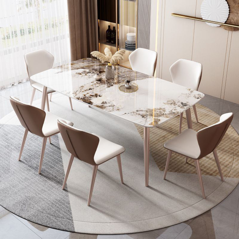 Dining Room Dinner Kitchen Table 4 Legs Rectangle Dining Table Clearhalo 'Dining Tables & Seating' 'Dining Tables' 'dining_table' 'furn' 'furn_dining_table' 'Furniture' 'Kitchen & Dining Furniture' 6956595