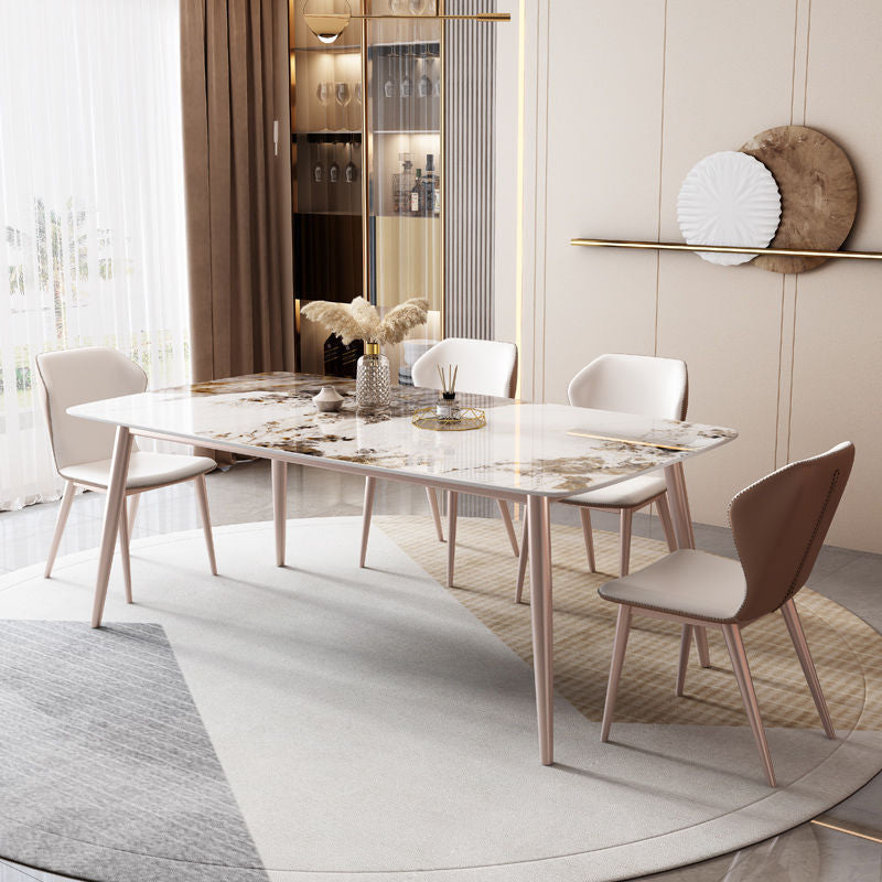 Dining Room Dinner Kitchen Table 4 Legs Rectangle Dining Table Clearhalo 'Dining Tables & Seating' 'Dining Tables' 'dining_table' 'furn' 'furn_dining_table' 'Furniture' 'Kitchen & Dining Furniture' 6956596