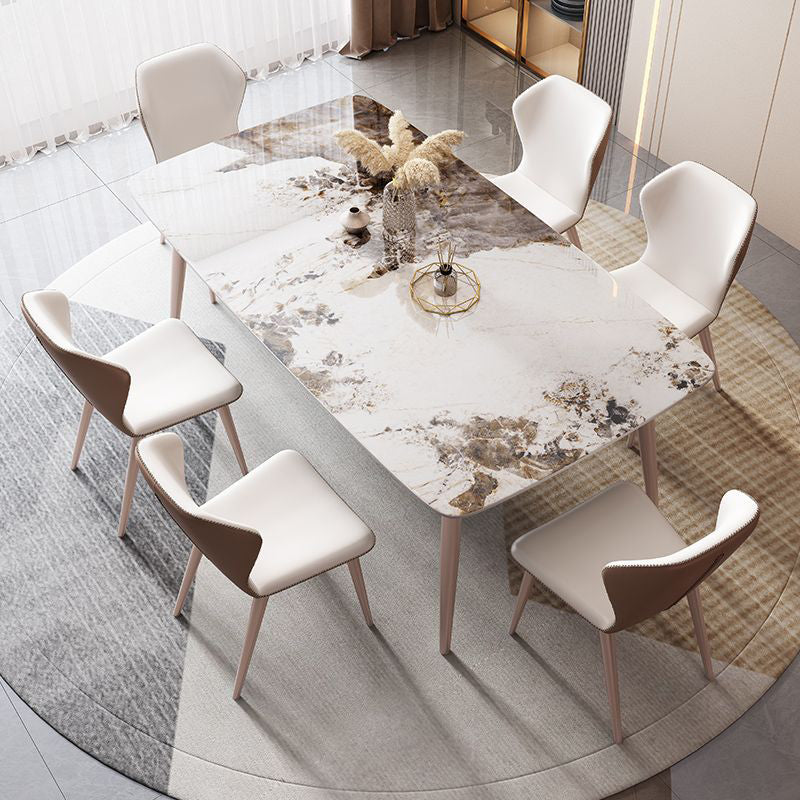 Dining Room Dinner Kitchen Table 4 Legs Rectangle Dining Table Clearhalo 'Dining Tables & Seating' 'Dining Tables' 'dining_table' 'furn' 'furn_dining_table' 'Furniture' 'Kitchen & Dining Furniture' 6956597