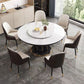 Glam Style Table Pedestal Dining Table with Turntable for Kitchen