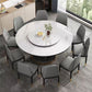 Glam Style Table Pedestal Dining Table with Turntable for Kitchen