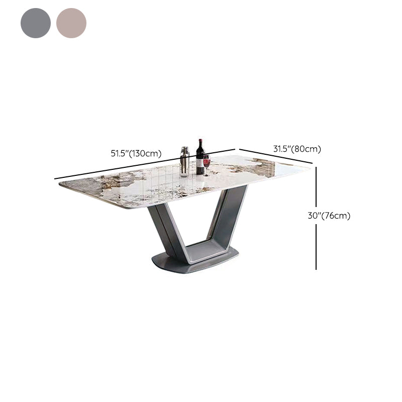 Dining Room Dinner Kitchen Table Dining Table with Pedestal Base Clearhalo 'Dining Tables & Seating' 'Dining Tables' 'dining_table' 'furn' 'furn_dining_table' 'Furniture' 'Kitchen & Dining Furniture' 6956647