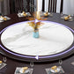 Solid Wood Pedestal Dining Table Tradition Turntable Kitchen Table