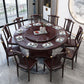 Wood Pedestal Dining Table Turntable Dining Table for Dining Room Clearhalo 'Dining Tables & Seating' 'Dining Tables' 'dining_table' 'furn' 'furn_dining_table' 'Furniture' 'Kitchen & Dining Furniture' 6956679