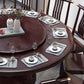 Wood Pedestal Dining Table Turntable Dining Table for Dining Room Clearhalo 'Dining Tables & Seating' 'Dining Tables' 'dining_table' 'furn' 'furn_dining_table' 'Furniture' 'Kitchen & Dining Furniture' 6956681