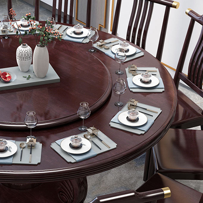 Wood Pedestal Dining Table Turntable Dining Table for Dining Room Clearhalo 'Dining Tables & Seating' 'Dining Tables' 'dining_table' 'furn' 'furn_dining_table' 'Furniture' 'Kitchen & Dining Furniture' 6956681