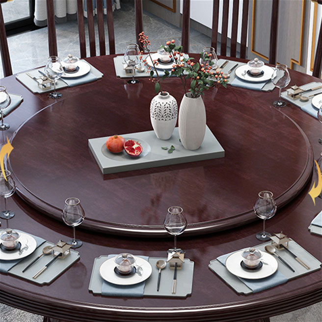 Wood Pedestal Dining Table Turntable Dining Table for Dining Room Clearhalo 'Dining Tables & Seating' 'Dining Tables' 'dining_table' 'furn' 'furn_dining_table' 'Furniture' 'Kitchen & Dining Furniture' 6956682