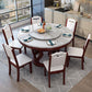 Solid Wood Base Table Convertible Dining Table for Kitchen Dining Room