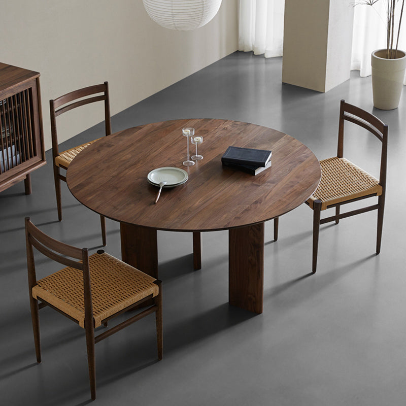 Dinner Kitchen Table Dining Room Round Wood Top Dining Table Clearhalo 'Dining Tables & Seating' 'Dining Tables' 'dining_table' 'furn' 'furn_dining_table' 'Furniture' 'Kitchen & Dining Furniture' 6956780