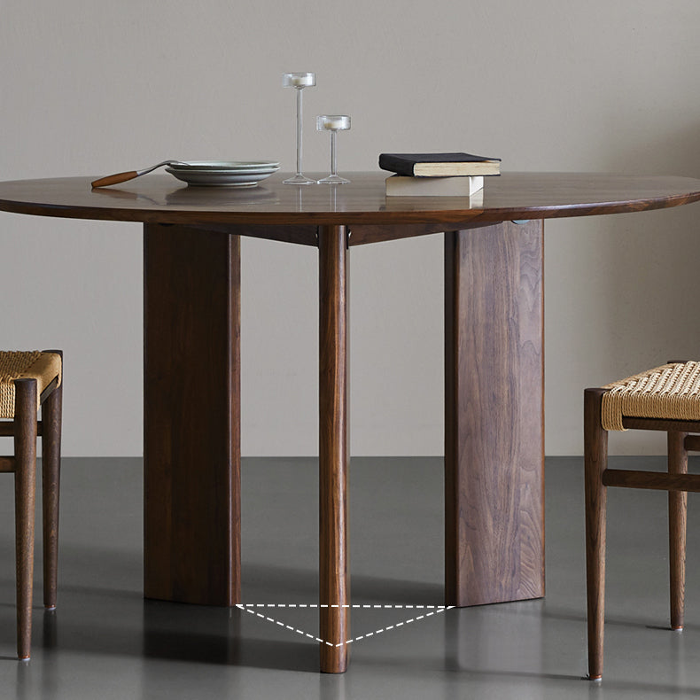 Dinner Kitchen Table Dining Room Round Wood Top Dining Table Clearhalo 'Dining Tables & Seating' 'Dining Tables' 'dining_table' 'furn' 'furn_dining_table' 'Furniture' 'Kitchen & Dining Furniture' 6956788