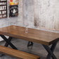 Solid Wood Dining Table Industrial Style Dining Table with Black Frame Clearhalo 'Dining Tables & Seating' 'Dining Tables' 'dining_table' 'furn' 'furn_dining_table' 'Furniture' 'Kitchen & Dining Furniture' 6956812