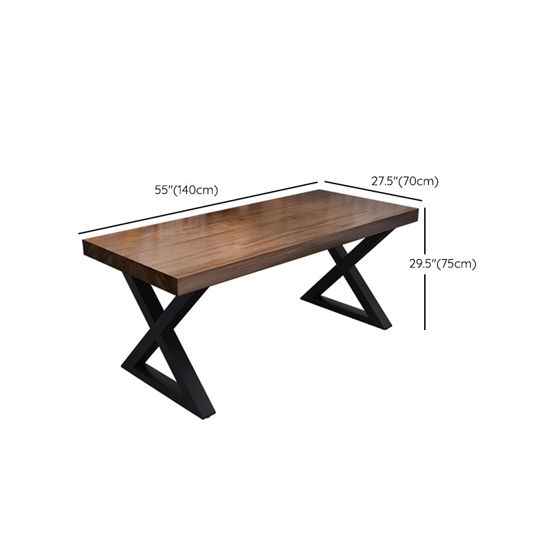 Solid Wood Dining Table Industrial Style Dining Table with Black Frame Clearhalo 'Dining Tables & Seating' 'Dining Tables' 'dining_table' 'furn' 'furn_dining_table' 'Furniture' 'Kitchen & Dining Furniture' 6956823