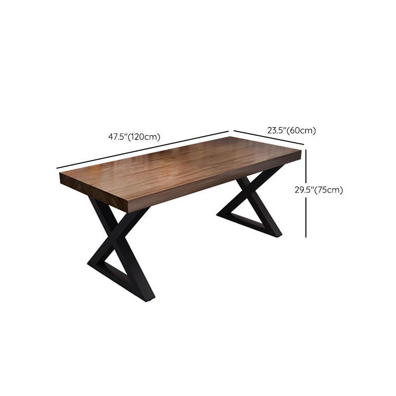 Solid Wood Dining Table Industrial Style Dining Table with Black Frame Clearhalo 'Dining Tables & Seating' 'Dining Tables' 'dining_table' 'furn' 'furn_dining_table' 'Furniture' 'Kitchen & Dining Furniture' 6956824